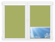 Рулонные кассетные шторы УНИ - Аргентум-салатовый на пластиковые окна