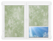 Рулонные кассетные шторы УНИ - Клаудиа-блэкаут-грин на пластиковые окна