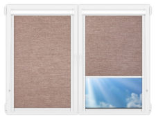 Рулонные кассетные шторы УНИ - Валенсия-темно-бежевый на пластиковые окна