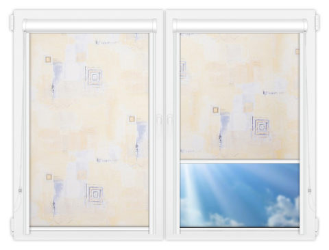 Рулонные кассетные шторы УНИ - Зиг-заг-крем