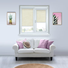 Рулонные кассетные шторы УНИ - Порто-блэкаут-светло-бежевый