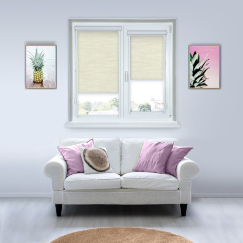 Рулонные кассетные шторы УНИ - Порто-блэкаут-светло-бежевый