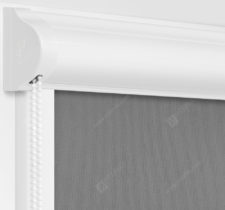 Рулонные кассетные шторы УНИ - Респект фр темно-серый блэкаут на пластиковые окна