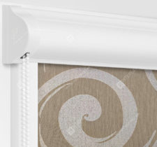 Рулонные кассетные шторы УНИ - Сейшелы коричневый на пластиковые окна