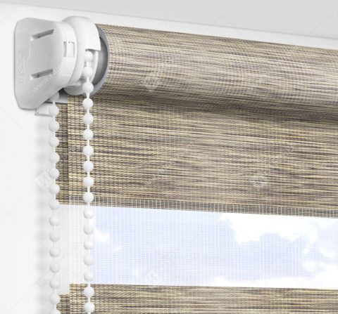 Рулонные шторы День-Ночь - Бергамо серо-бежевый