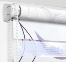 Рулонные шторы День-Ночь - Ченто сиренево-серый