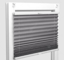 Шторы Плиссе - Аляска перл светло-серый на пластиковые окна