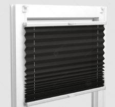 Шторы Плиссе - Аскона черный на пластиковые окна