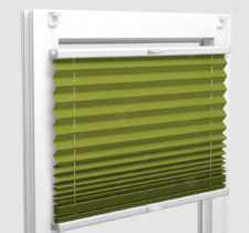 Шторы Плиссе - Аскона лайм на пластиковые окна