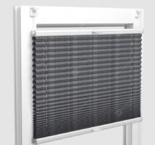 Шторы Плиссе - Капри серый на пластиковые окна