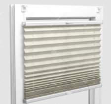 Шторы Плиссе - Краш светло-кремовый на пластиковые окна