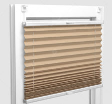 Шторы Плиссе - Мун блэкаут песочный на пластиковые окна