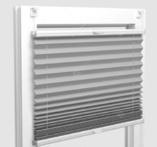 Шторы Плиссе - Мун блэкаут светло-серый на пластиковые окна