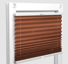 Шторы Плиссе - Шайн терракот на пластиковые окна